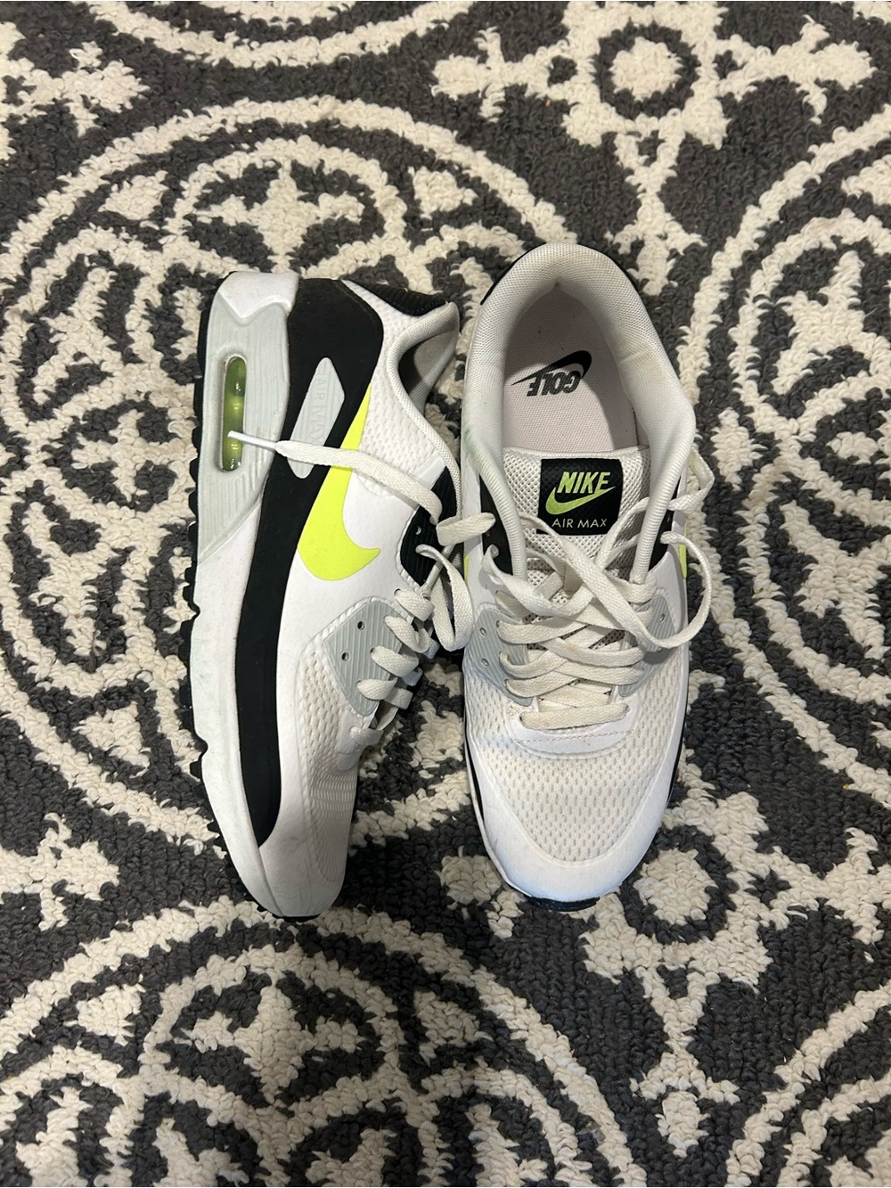 Nike White Black Neon Yellow Air Max Golf sneaker. Worn twice only.